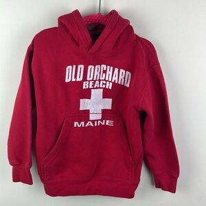 Vintage Old Orchard Bean Maine Red Hoodie